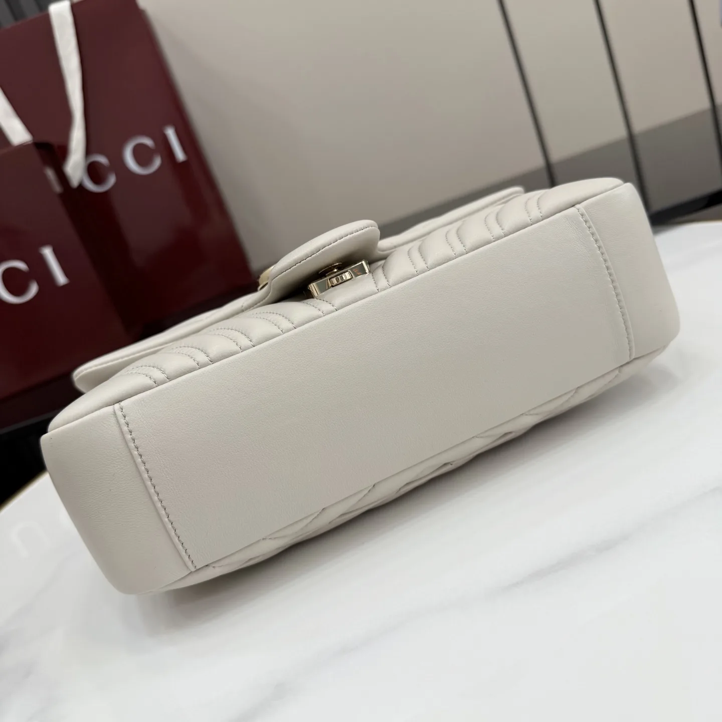 Gucci Marmont Grey GG Supreme Canvas Shoulder Bag product photo from LabelPicks