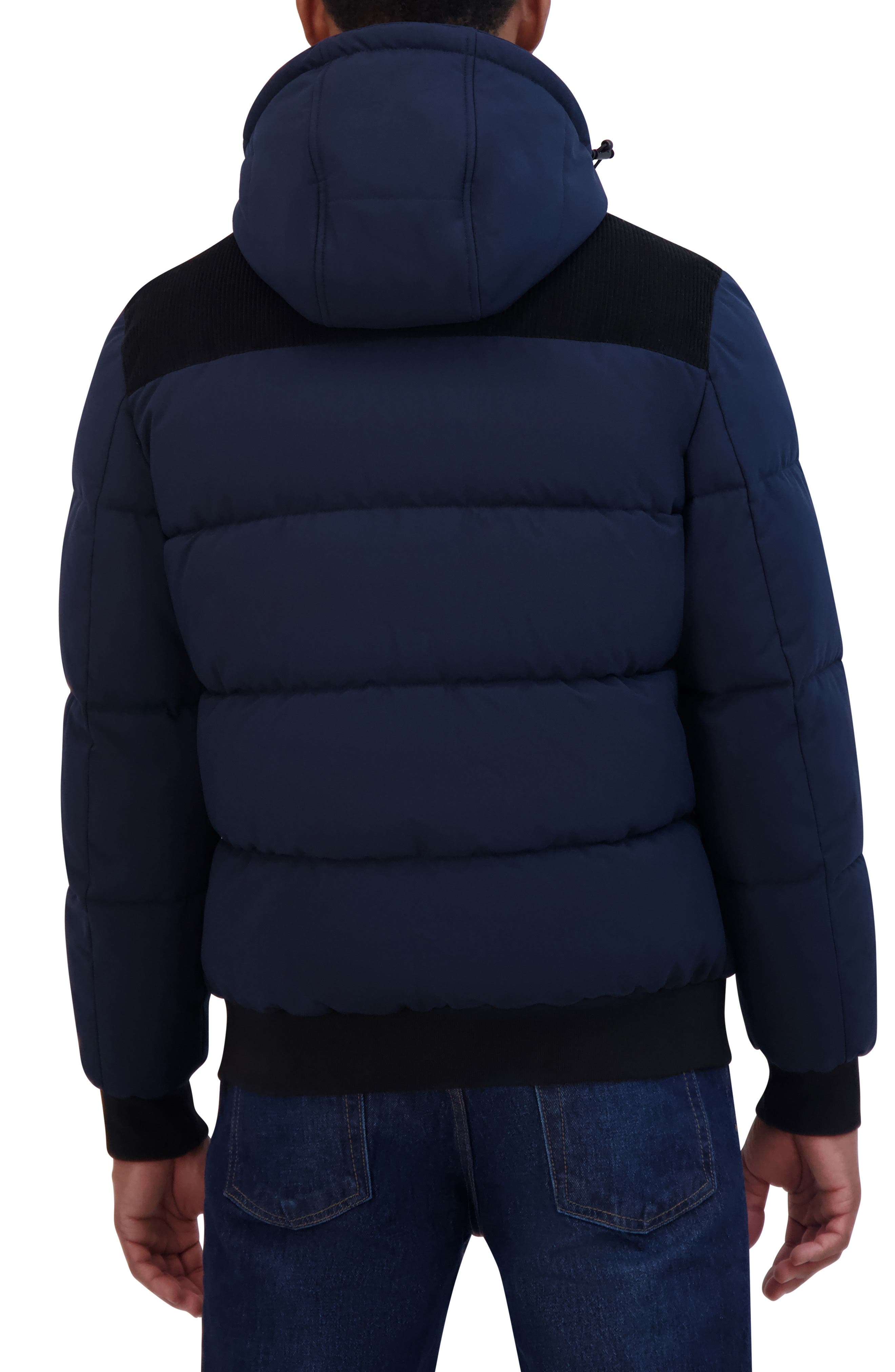 Nautica Water Resistant Mixed Media Bomber Jacket
