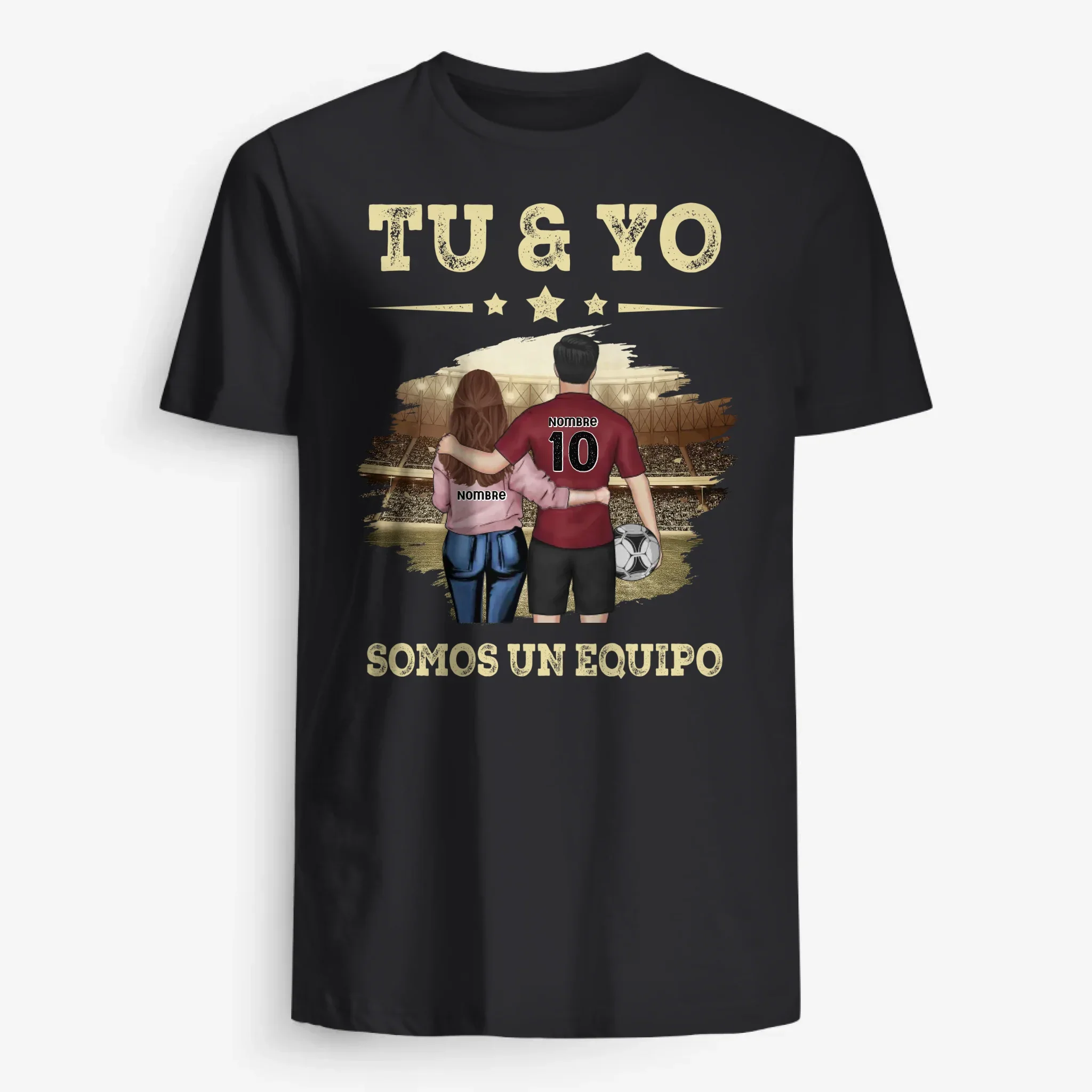 Personalizar Camisetas Para Novio/Esposo/Pareja | Personalizado Regalo Para Jugador de futbol | Tu y yo somos un equipo
