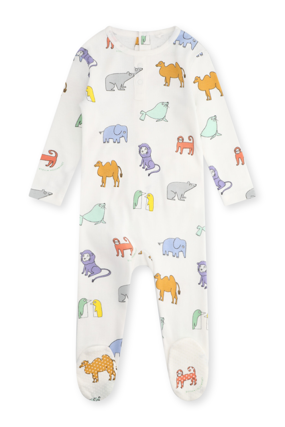 STELLA McCARTNEY KIDS מארז לידה - אוברול, בגד גוף, שמיכת טטרה וכובע - גילאי NB-24 חודשים
