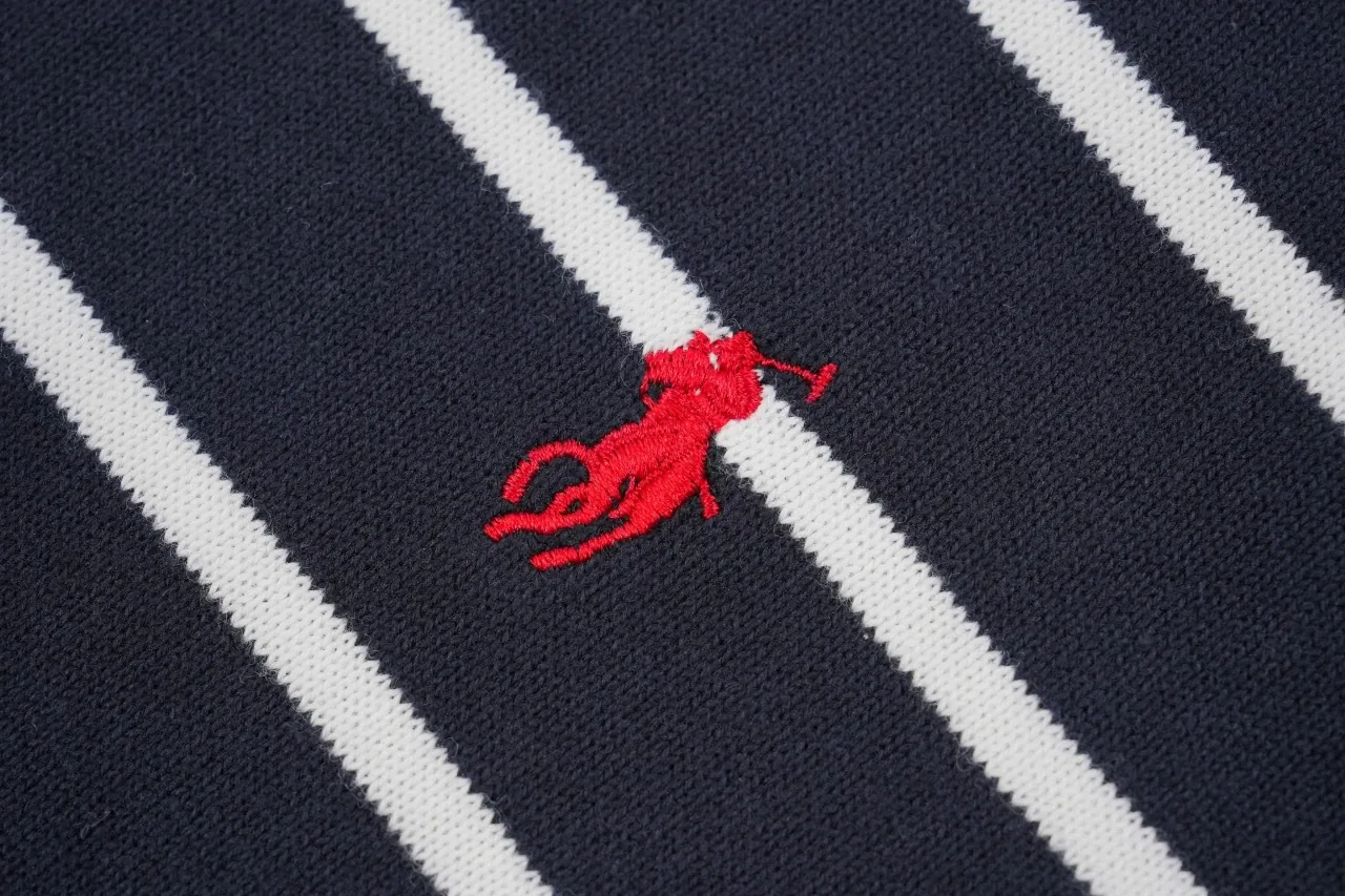 Ralph Lauren Navy Stripe Pony Embroidered Knit T-Shirt product photo from LabelPicks
