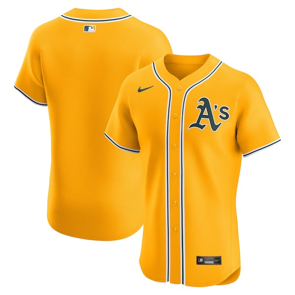Athletics Nike Alternate 2 Elite Jersey - Gold/Kelly Green/White