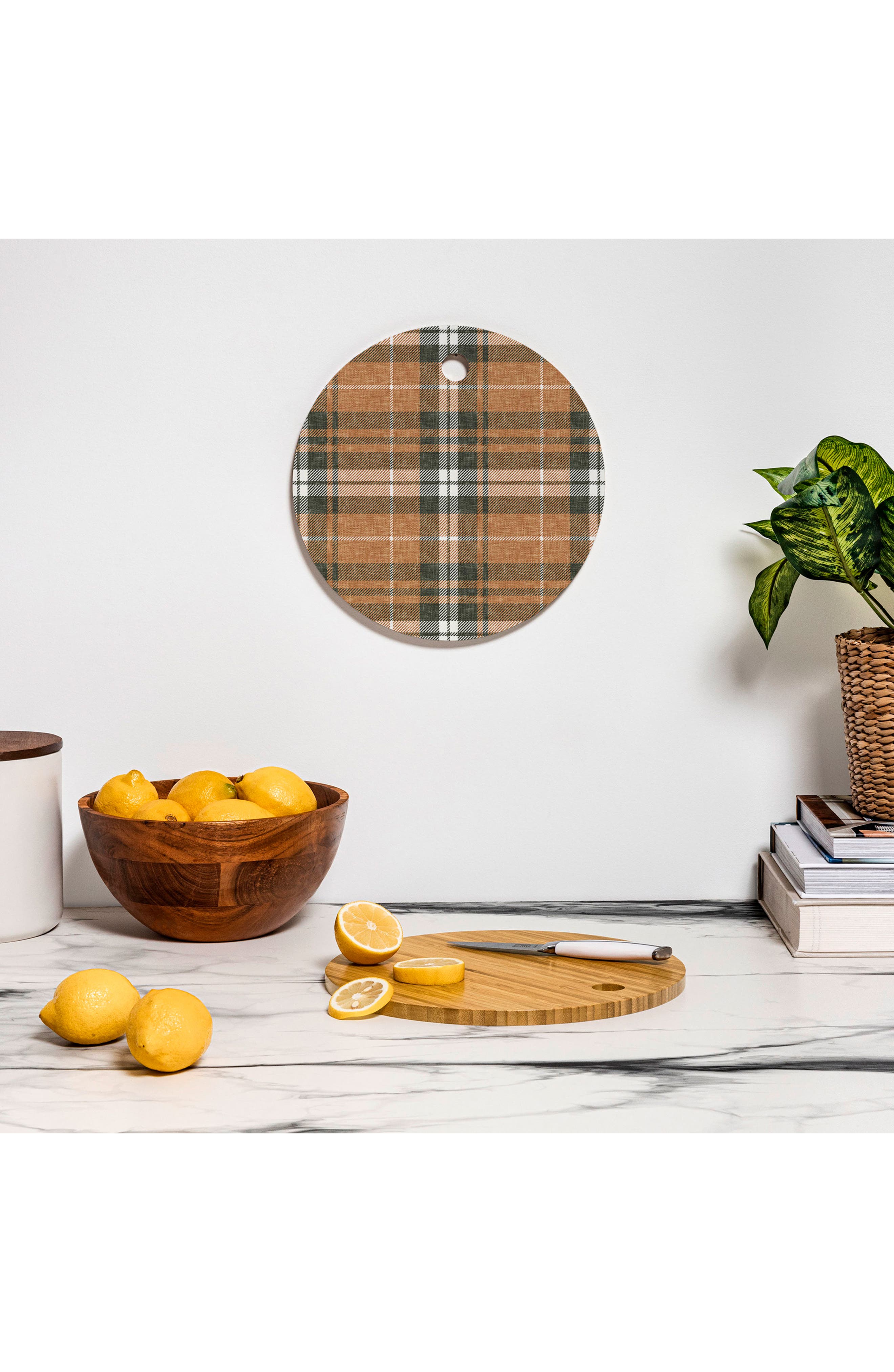 Deny Designs Fall Plaid Brown Cutting Board
