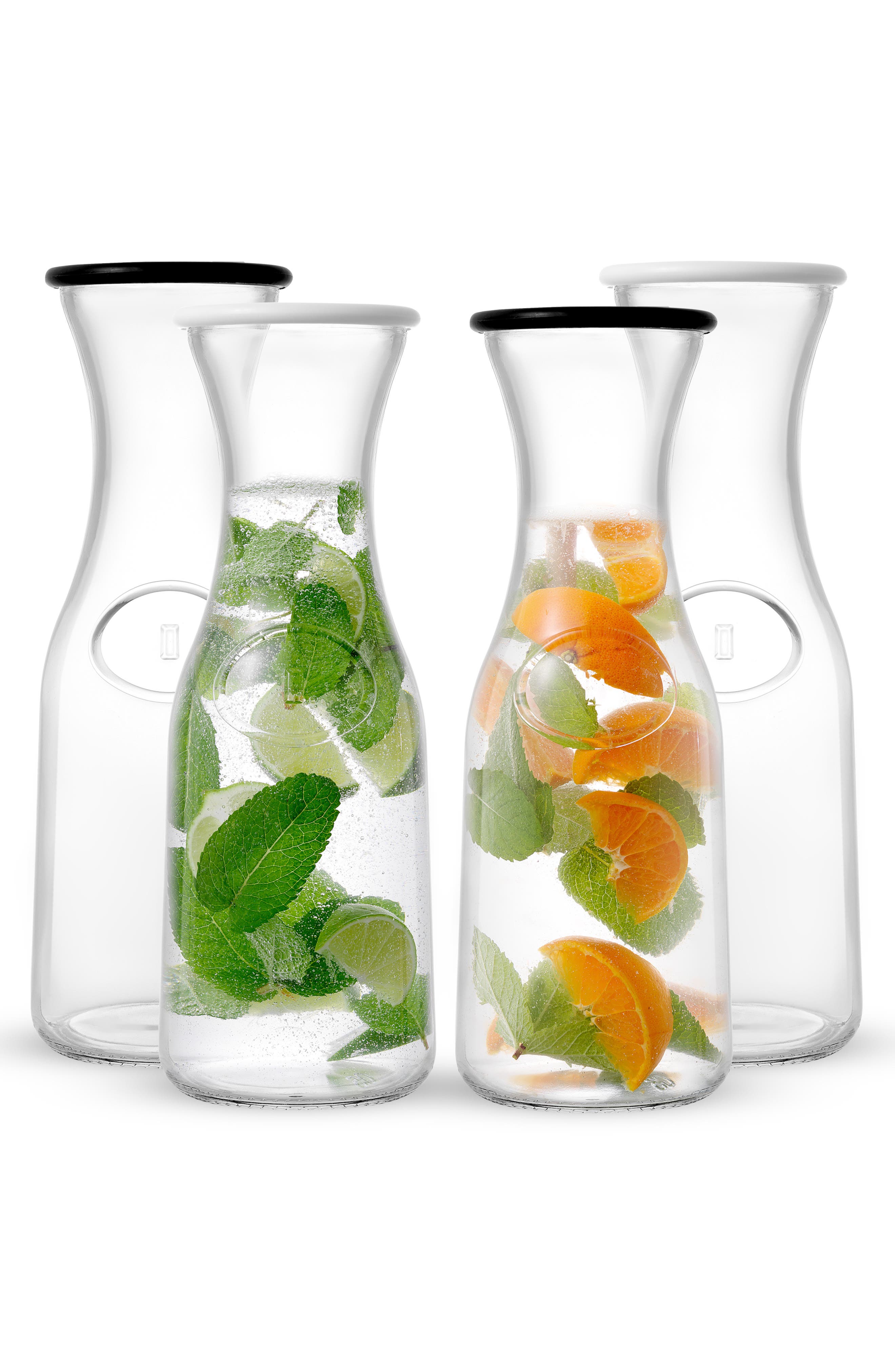 JoyJolt Hali Set of 4 Glass Carafe