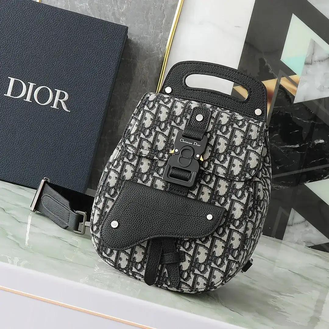 Dior Gallop Black Oblique Canvas Saddle Bag product photo from LabelPicks