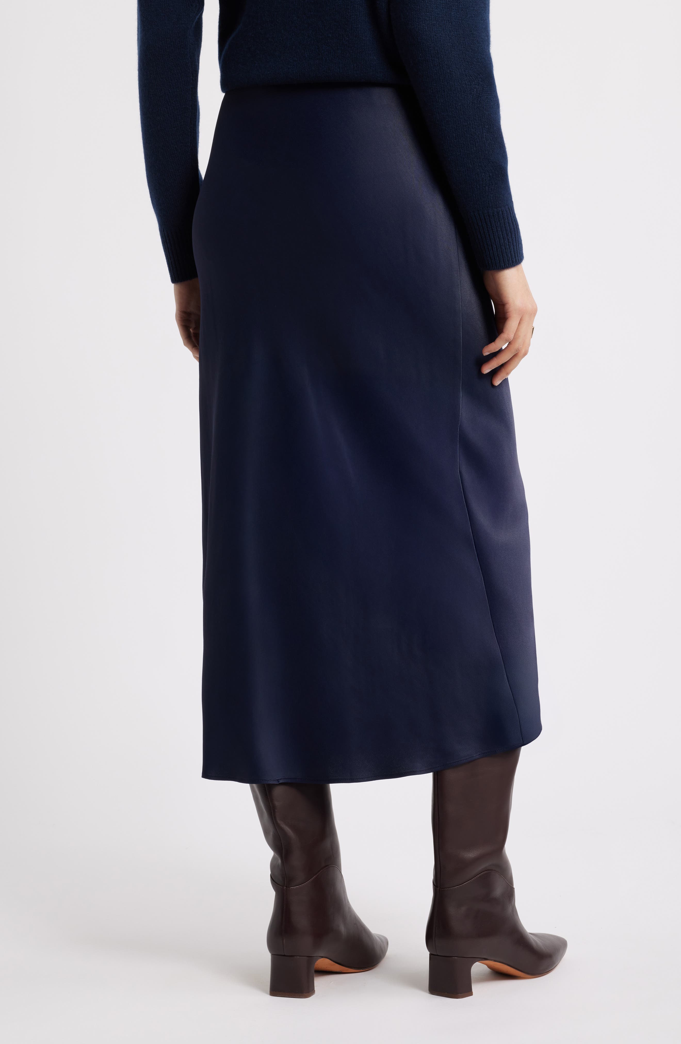Nordstrom Bias Cut Satin Skirt