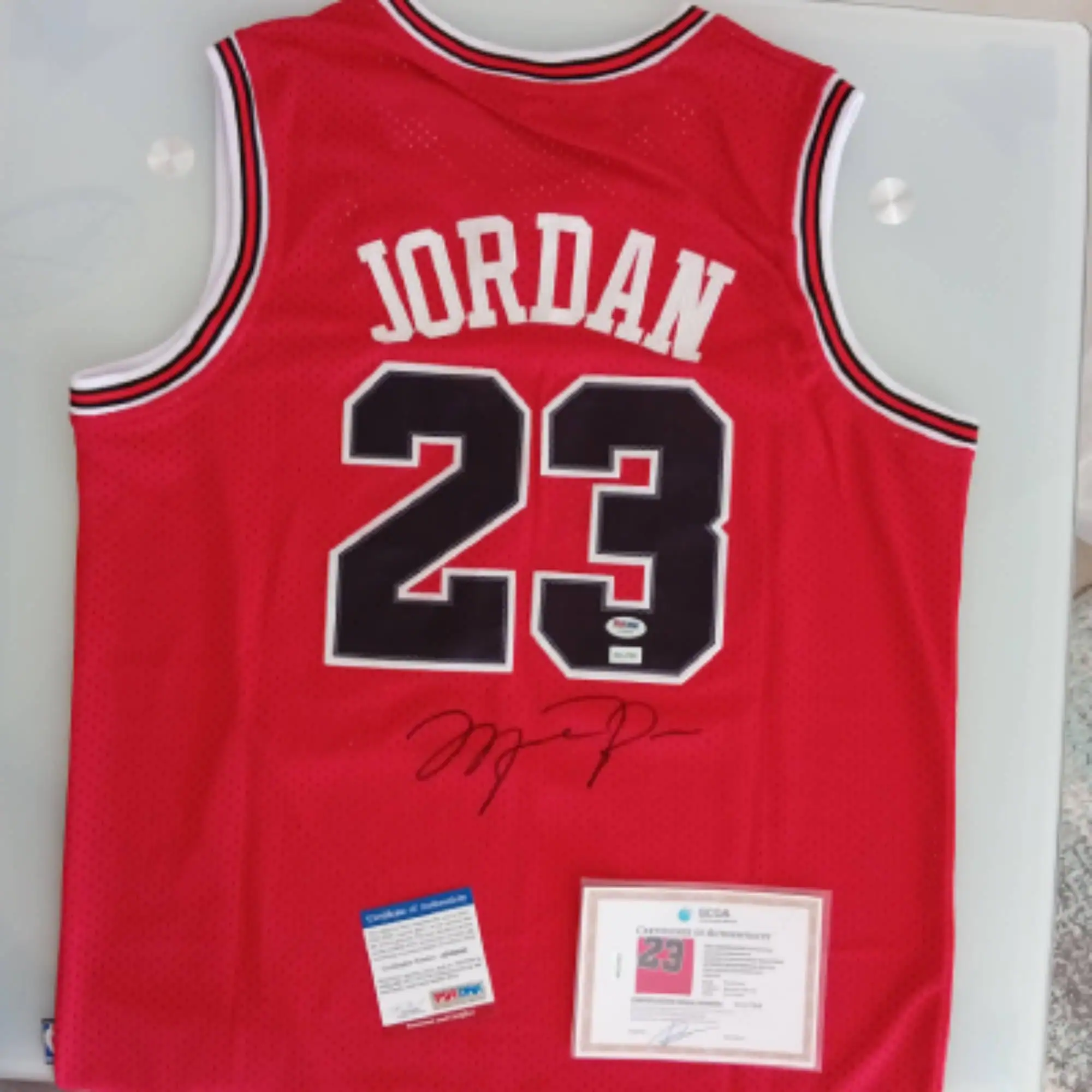 Michael Jordan Signed Autographed Chicago Bulls Basketball Jersey PSA/DNA COA