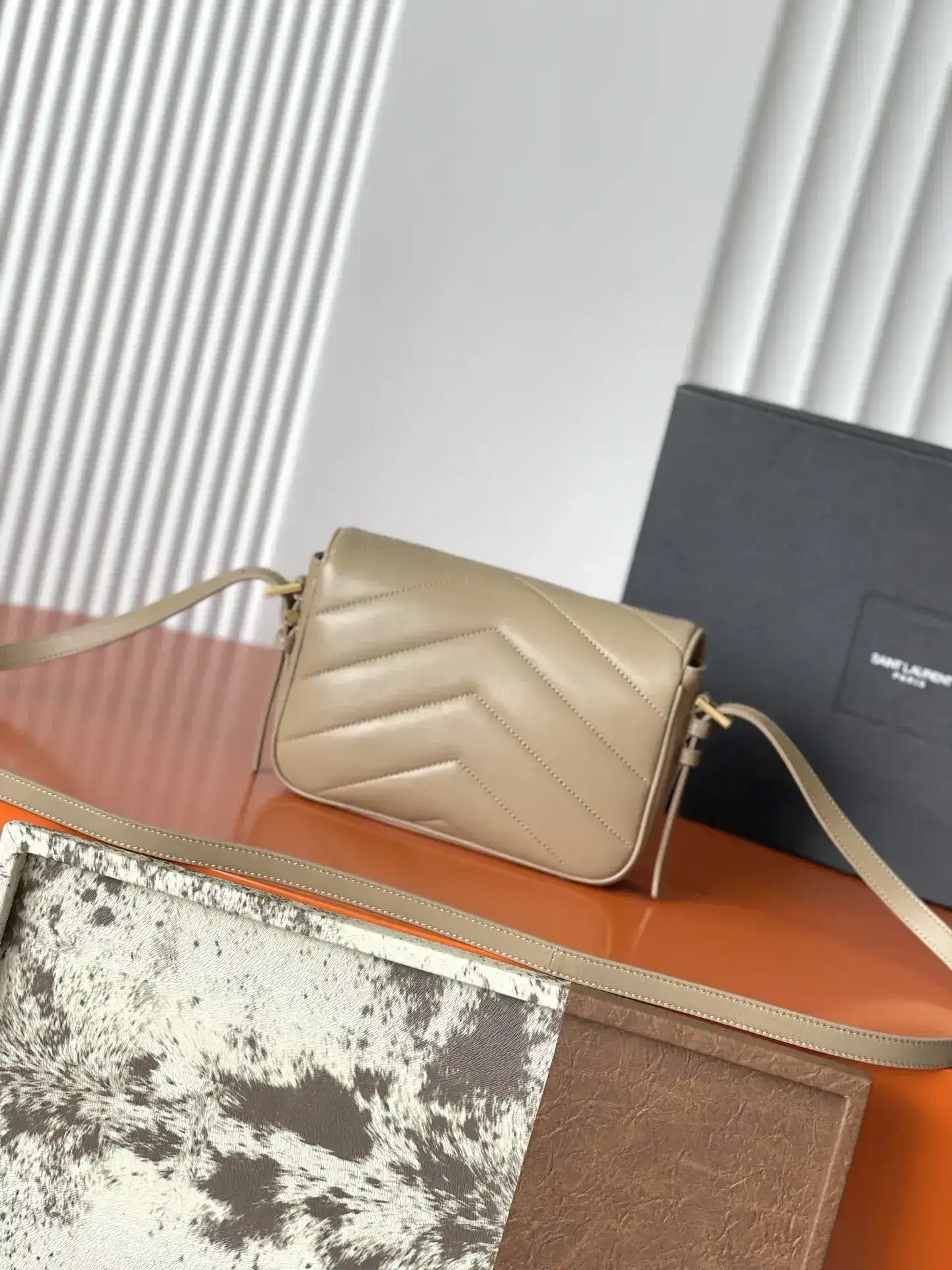 Saint Laurent Loulou Beige Quilted Leather Crossbody Bag product photo from LabelPicks