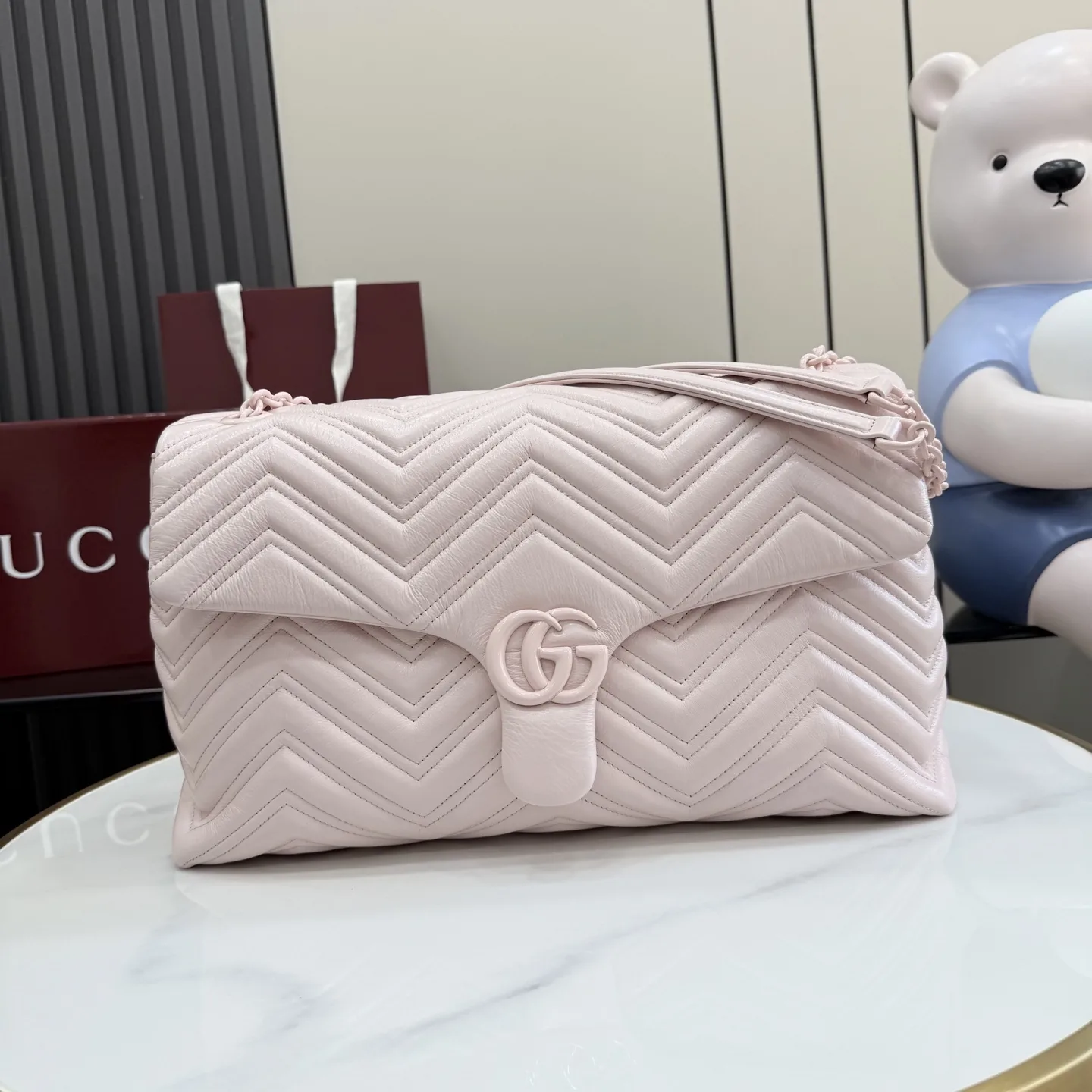 Gucci Pink Marmont GG Supreme Canvas Shoulder Bag product photo from LabelPicks