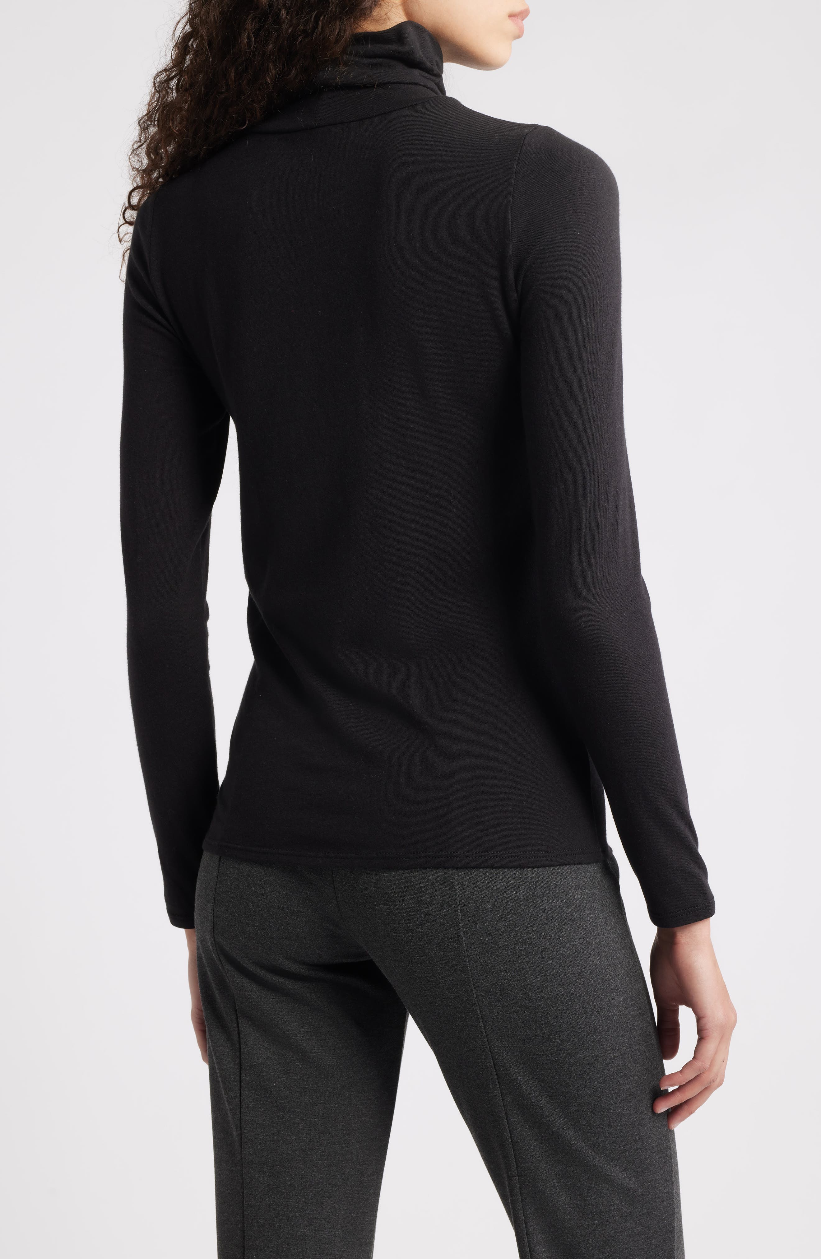 Eileen Fisher Turtleneck Stretch Organic Cotton Blend Top