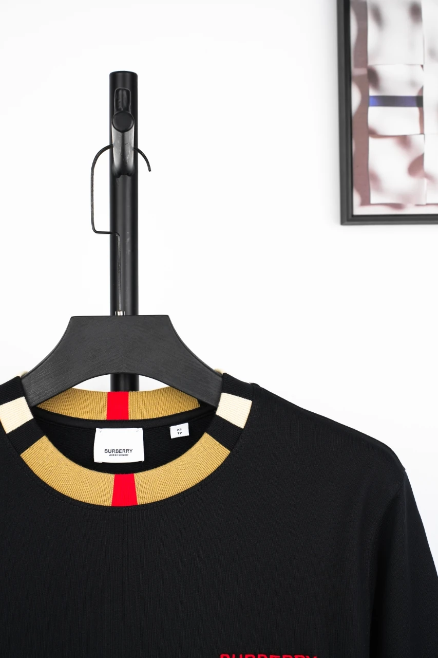 Burberry Black Check Panel Crewneck Sweatshirt product photo from LabelPicks