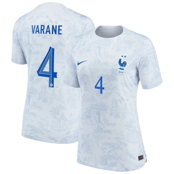 Raphael Varane France National Team Nike Women's 2022/23 Away Breathe Stadium Replica Jersey - White