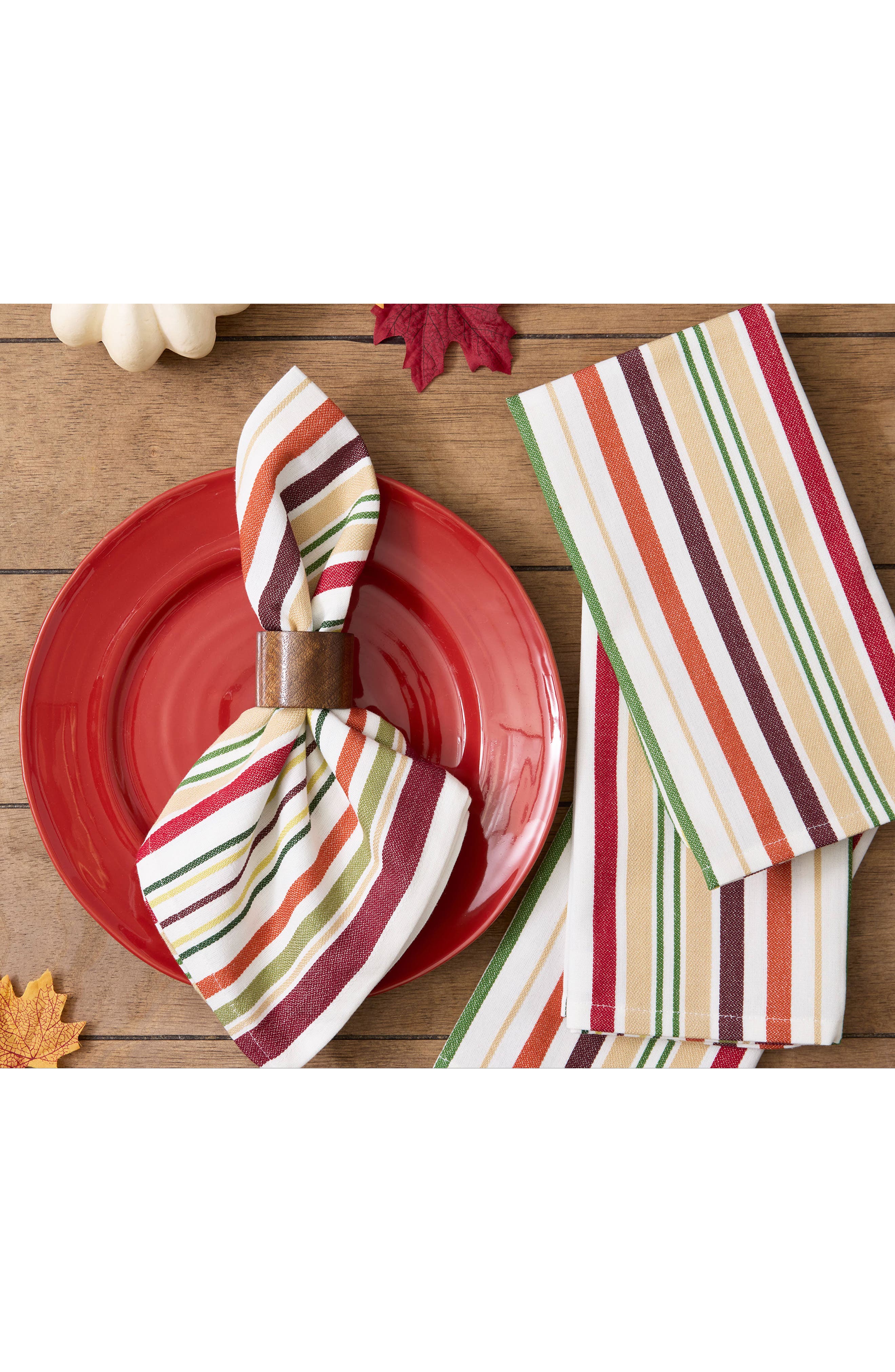 Design Imports Grove Stripe 4-Piece Napkin Set