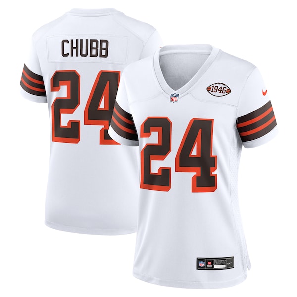 Nick Chubb Cleveland Browns Nike Women's Alternate Game Jersey -  White/Brown