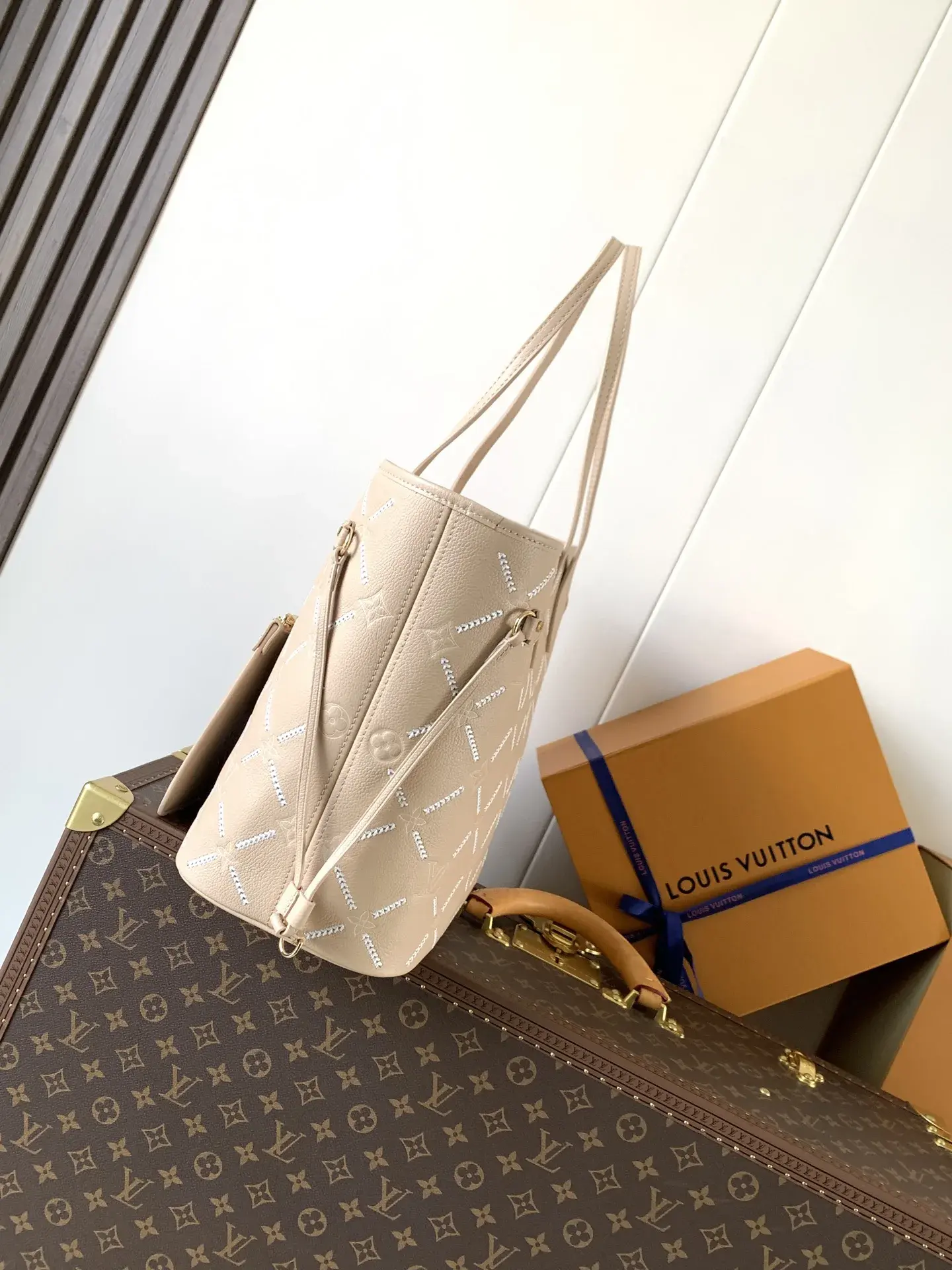 Louis Vuitton Black Neverfull Calfskin Tote Bag product photo from LabelPicks