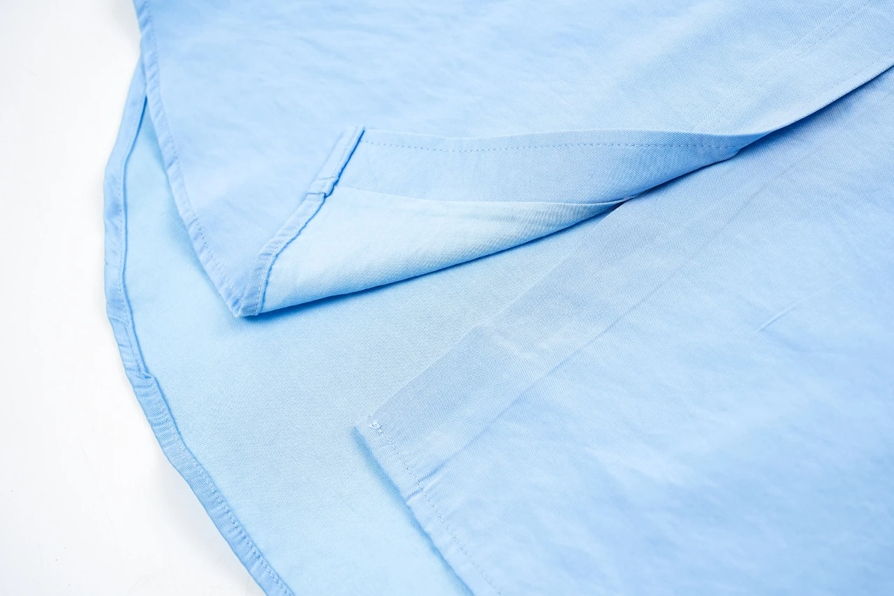 Miu Miu Light Blue Bow Poplin Long Sleeve Shirt product photo from LabelPicks