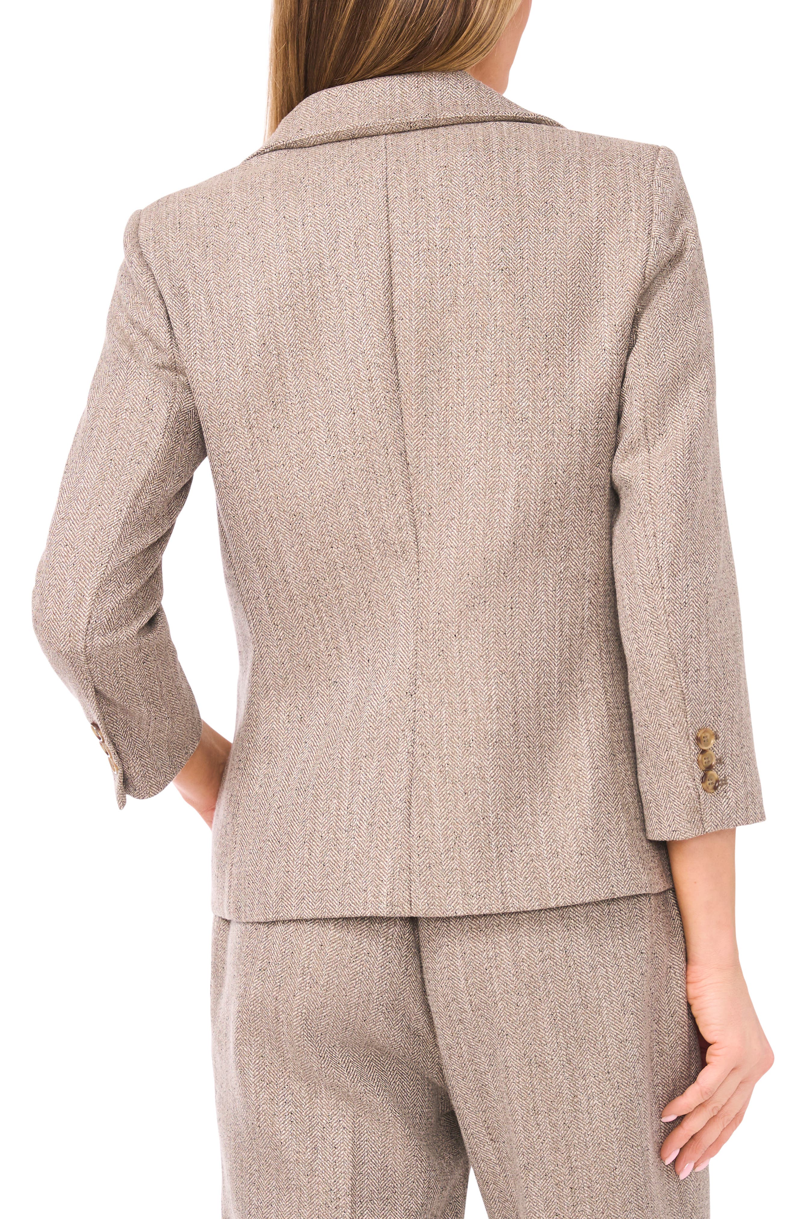 Halogen® Shrunken Herringbone Blazer