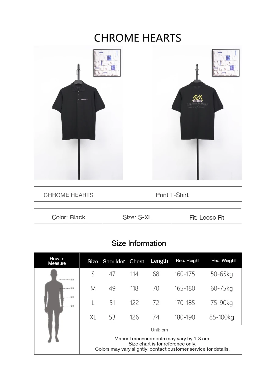 Chrome Hearts Black Graffiti Print Polo Shirt product photo from LabelPicks