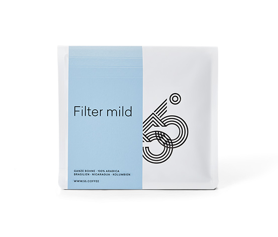 55 Degrees - Filterkaffee mild - 1 kg Ganze Bohne
