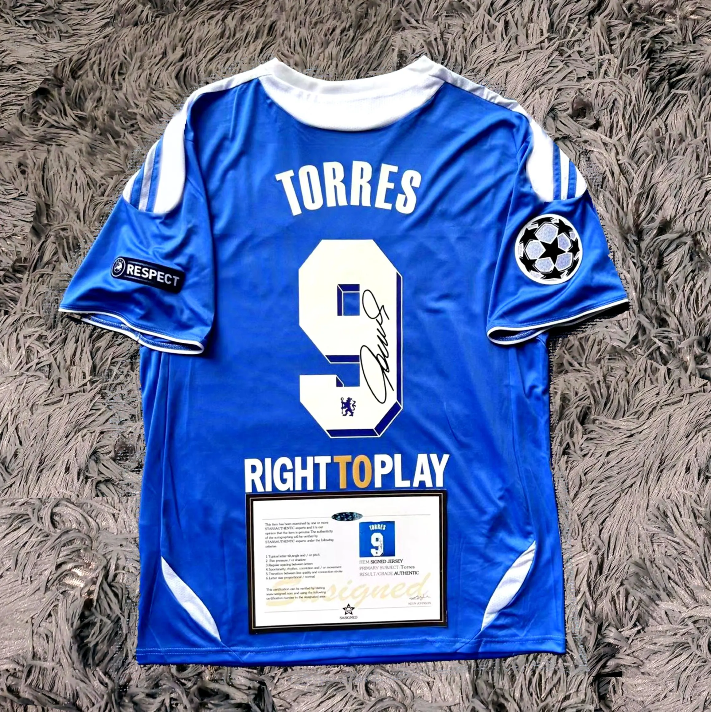 Fernando Torres SIGNED Chelsea UCL Final 11/12 Home Jersey/Shirt - COA - 2012