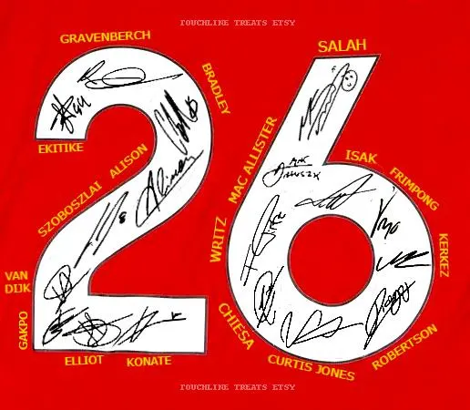 Liverpool FULL 2025 SIGNED Team Squad Signature Jersey/Shirt + COA 25/26
