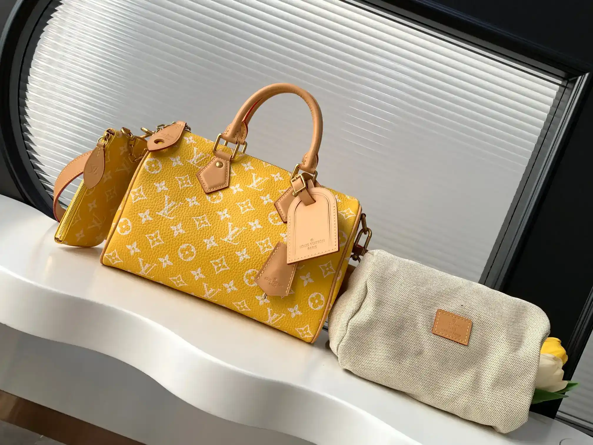Louis Vuitton Yellow Speedy Lambskin Top Handle Bag product photo from LabelPicks