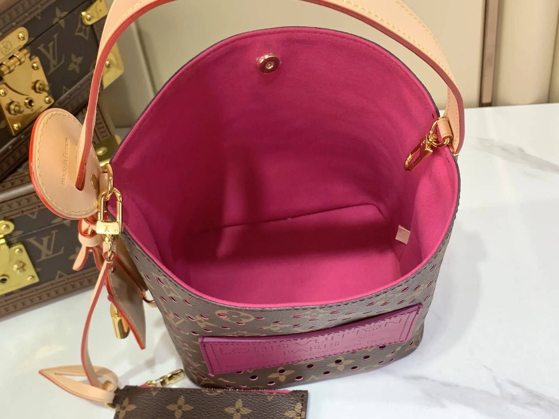 Louis Vuitton Red Monogram Canvas Bucket Bag product photo from LabelPicks