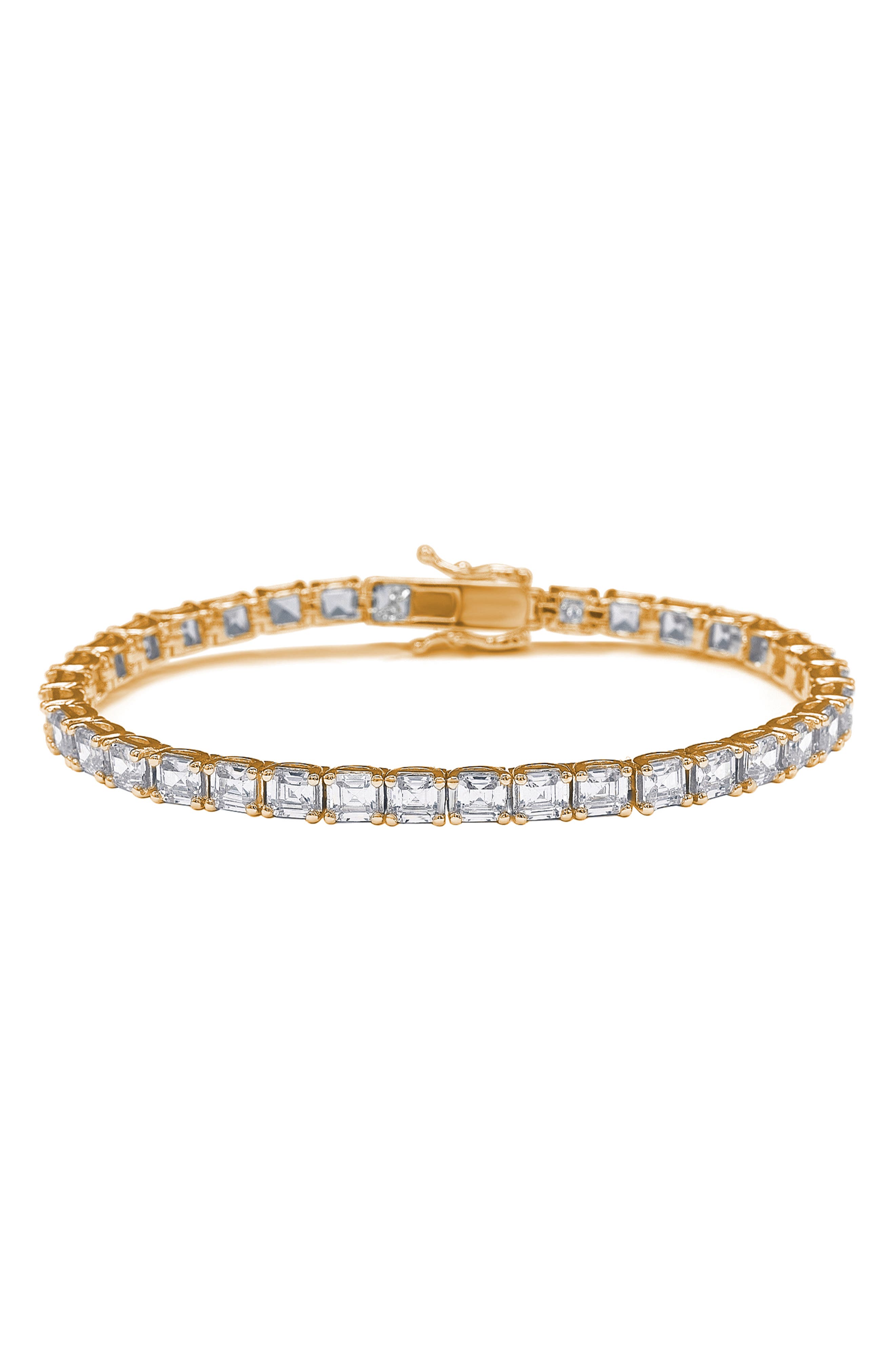 SUZY LEVIAN Rose Gold Plate Sterling Silver Cubic Zirconia Tennis Bracelet