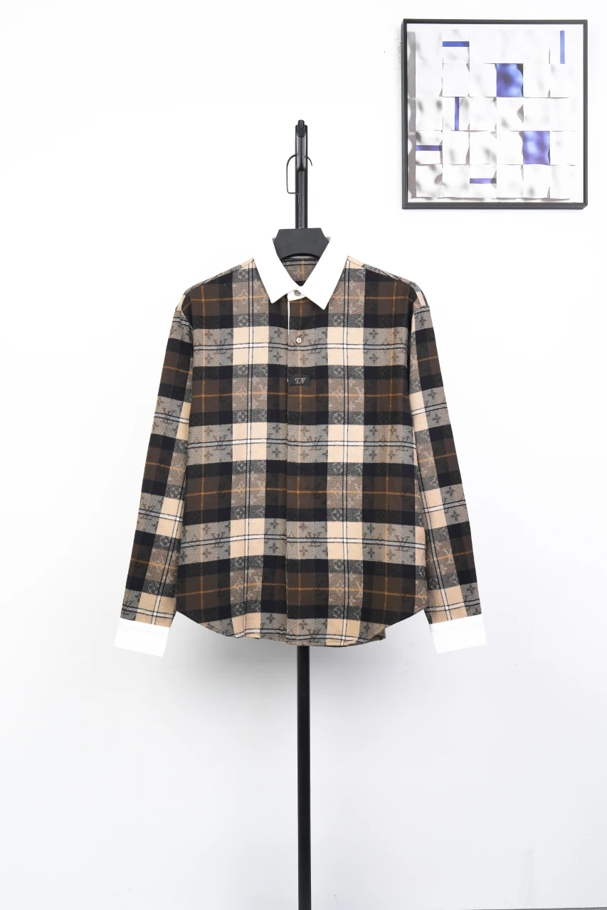 Louis Vuitton Brown Black Check Monogram Flannel Shirt product photo from LabelPicks