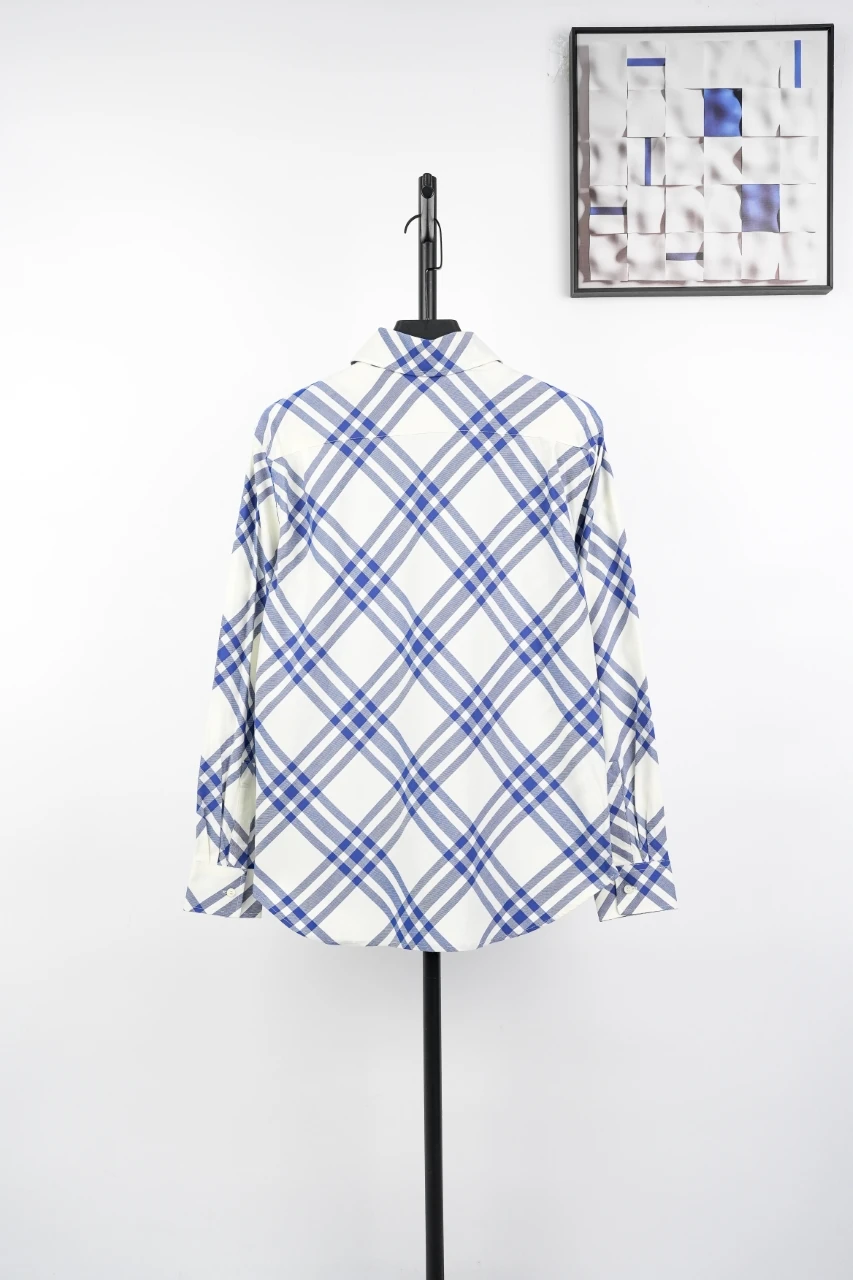 Burberry Blue White Check Long Sleeve Shirt product photo from LabelPicks