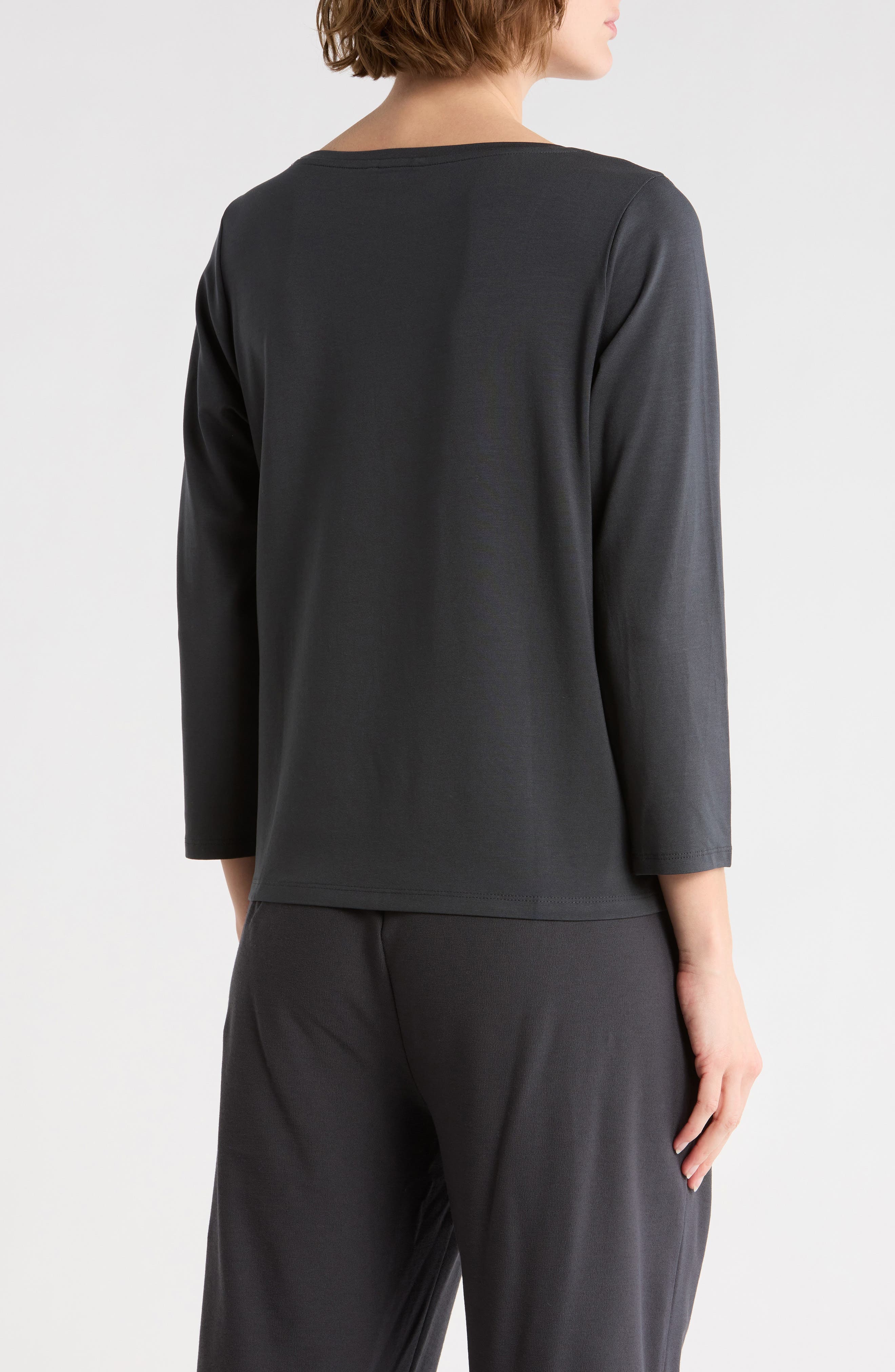 Eileen Fisher Scoop Neck Stretch Jersey Shirt