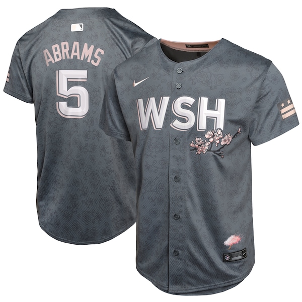 C.J. Abrams Washington Nationals Nike Youth City Connect Limited Player Jersey - Charcoal
