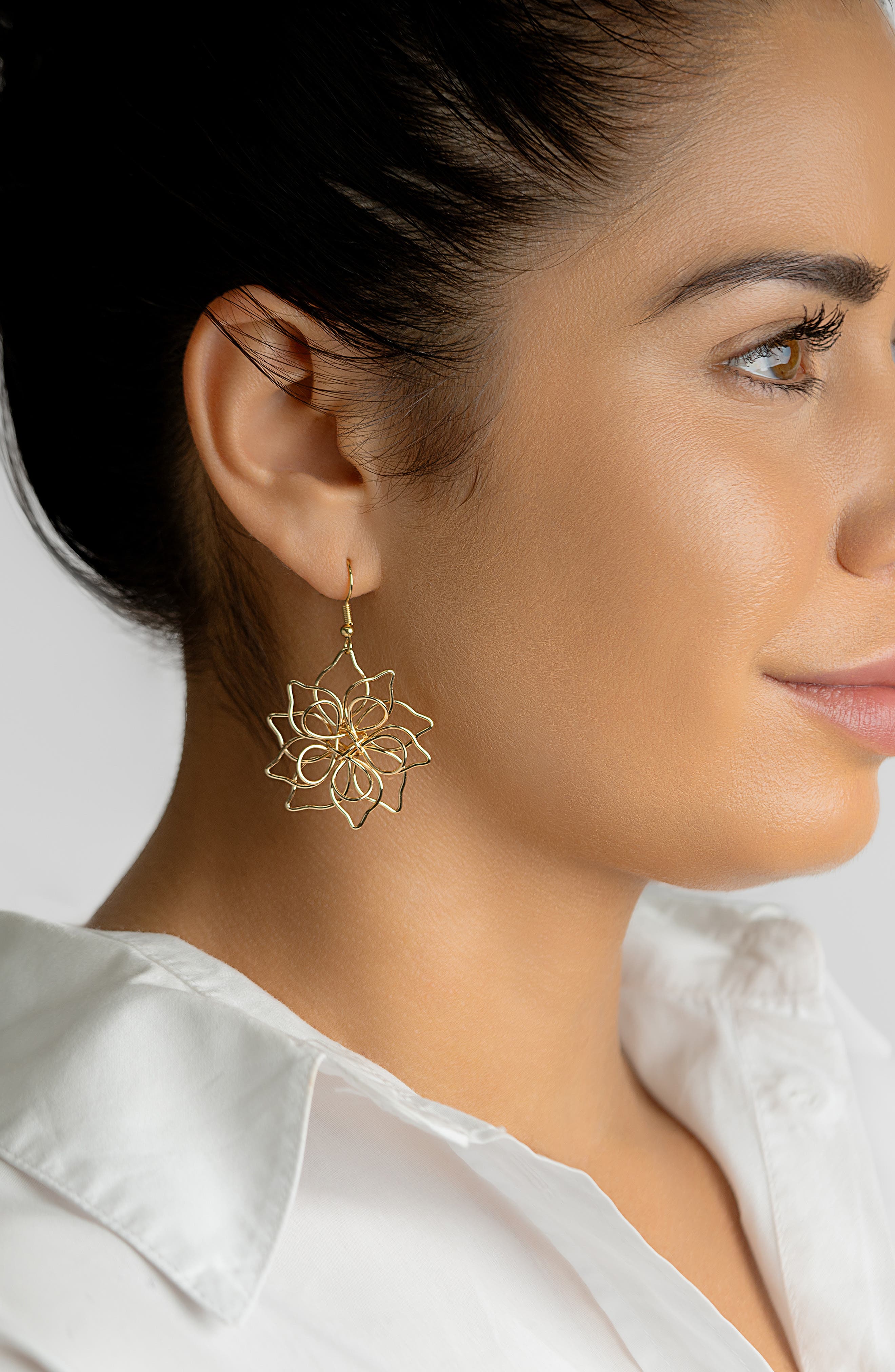 Adornia Wire Flower Drop Earrings