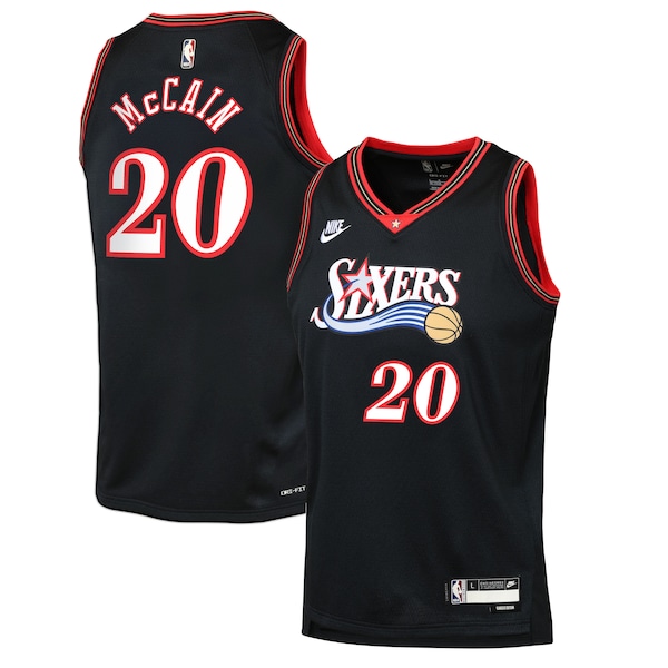 Jared McCain Philadelphia 76ers Nike Youth  Swingman Jersey - Classic Edition - Black