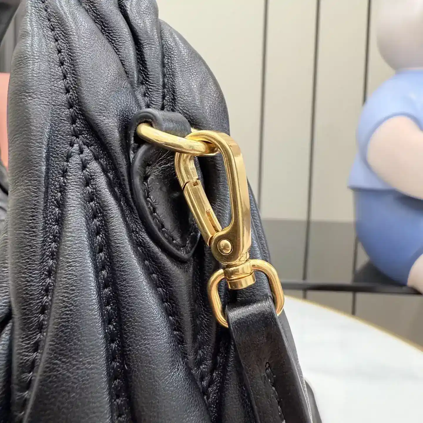 Miu Miu Matelasse Black Lambskin Hobo Bag product photo from LabelPicks
