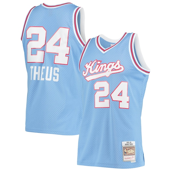 Reggie Theus Sacramento Kings 1985/86 Hardwood Classics Swingman Jersey - Light Blue