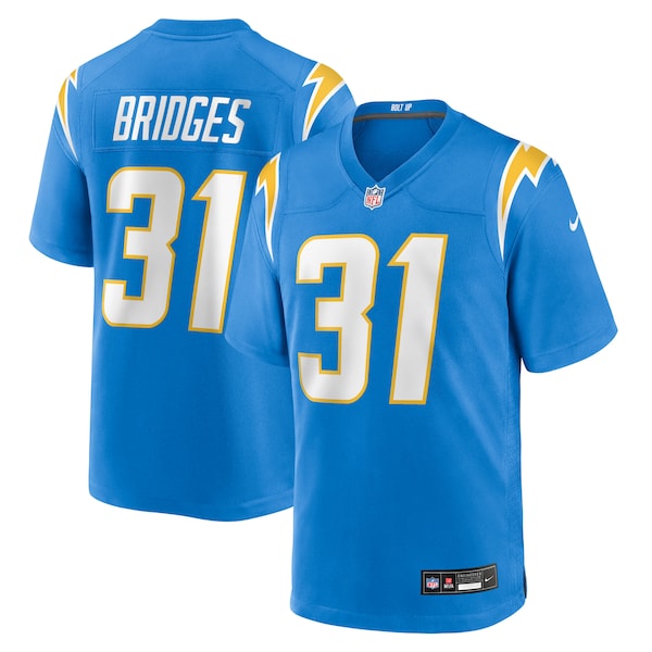 Trikweze Bridges Los Angeles Chargers Nike Team Game Jersey -  Powder Blue