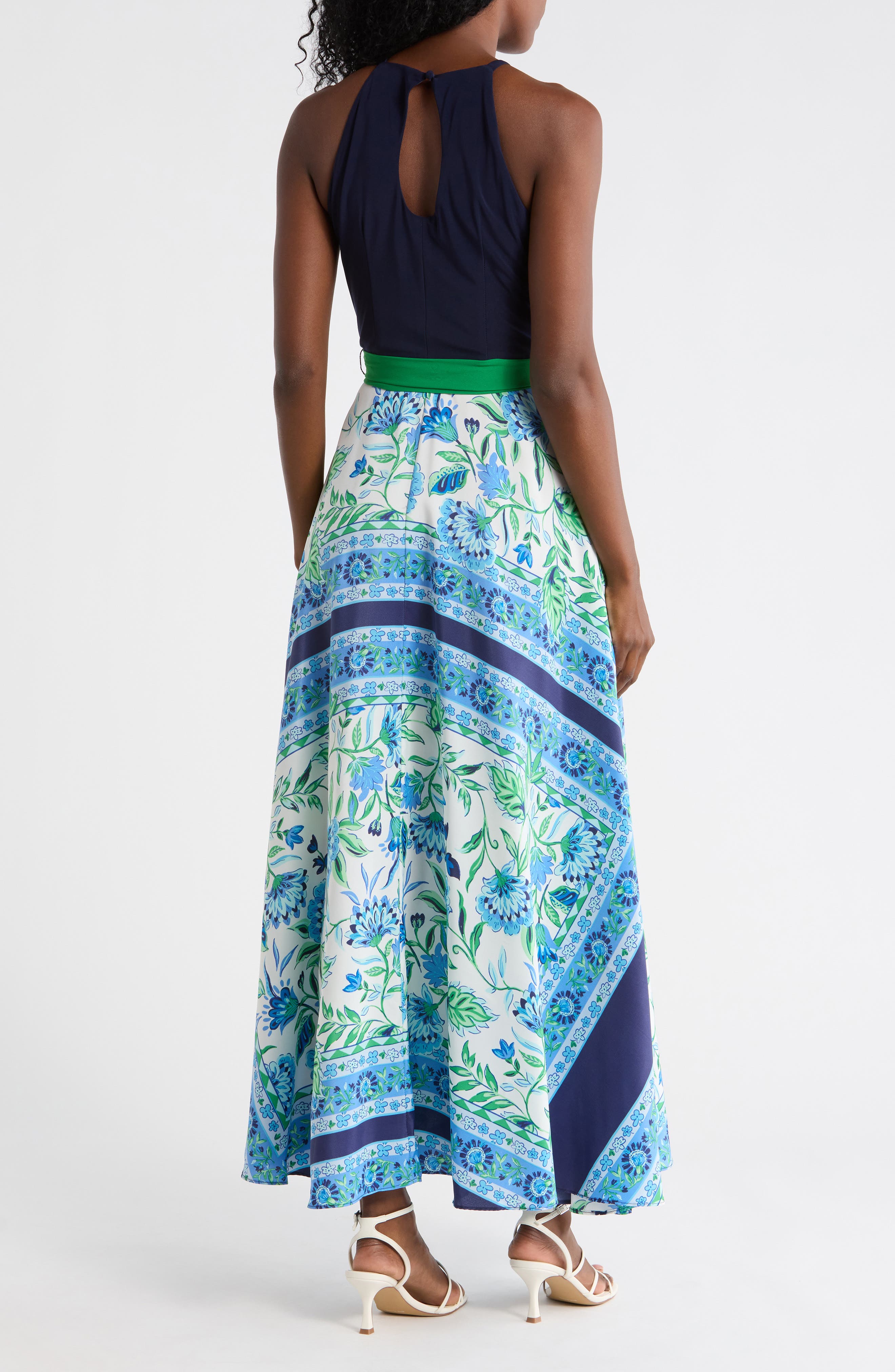 Eliza J Halter Neck Twofer Maxi Dress