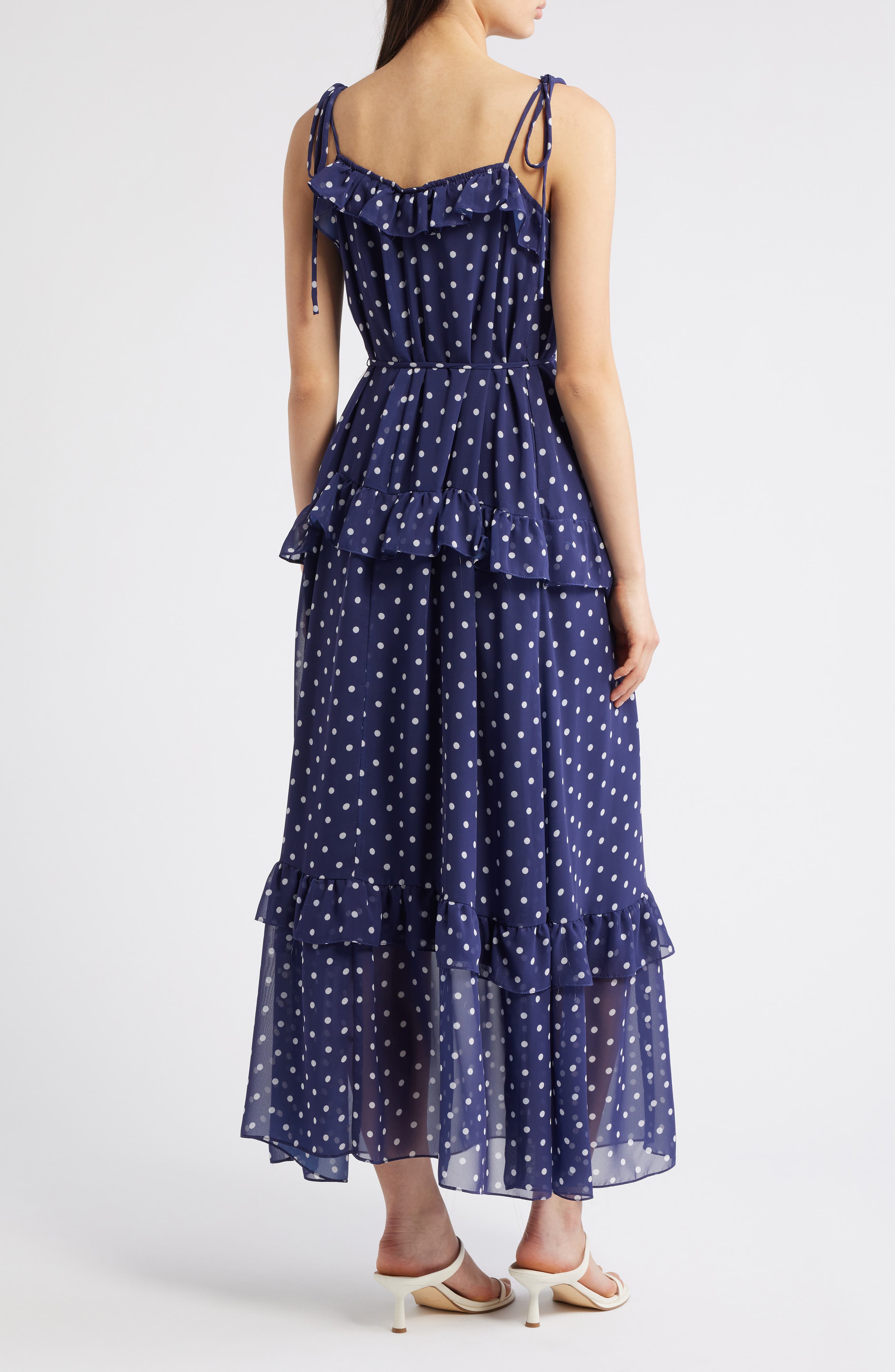 Julia Jordan Polka Dot Tiered Maxi Dress