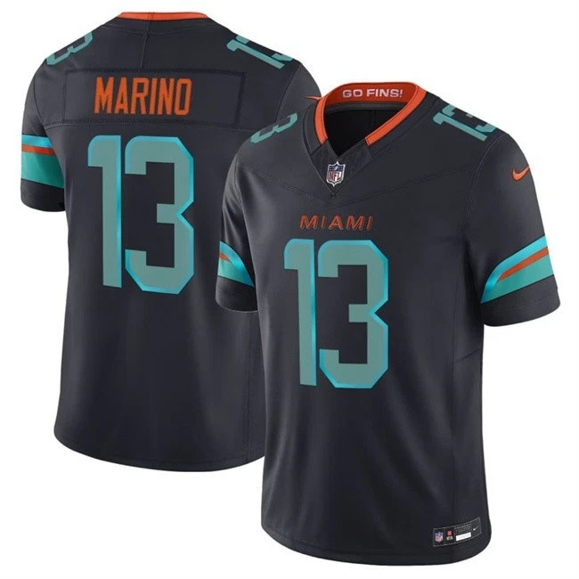 Dan Marino Miami Dolphins Nike 2025 RIVALRIES Vapor Limited Jersey - Pitch Blue