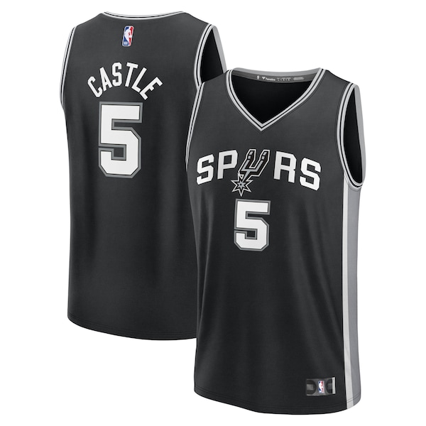 Stephon Castle San Antonio Spurs  Fast Break Replica Jersey - Black - Icon Edition