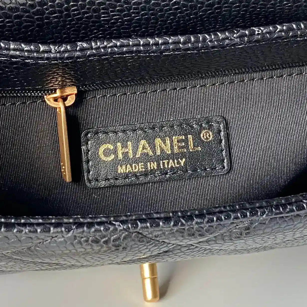 Chanel Gold Grained Leather Crossbody Bag product photo from LabelPicks