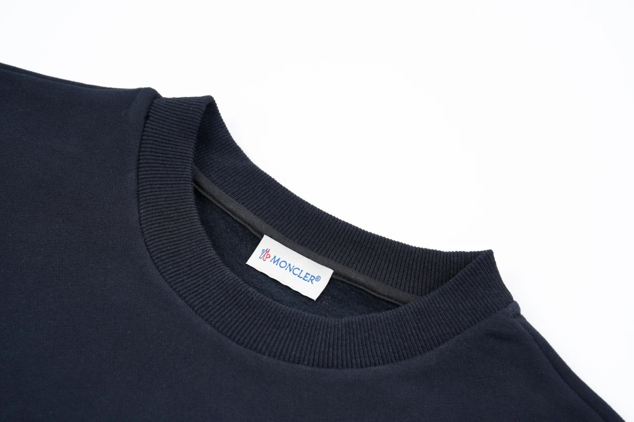 Moncler Navy Leather-Patch Crewneck Sweatshirt product photo from LabelPicks