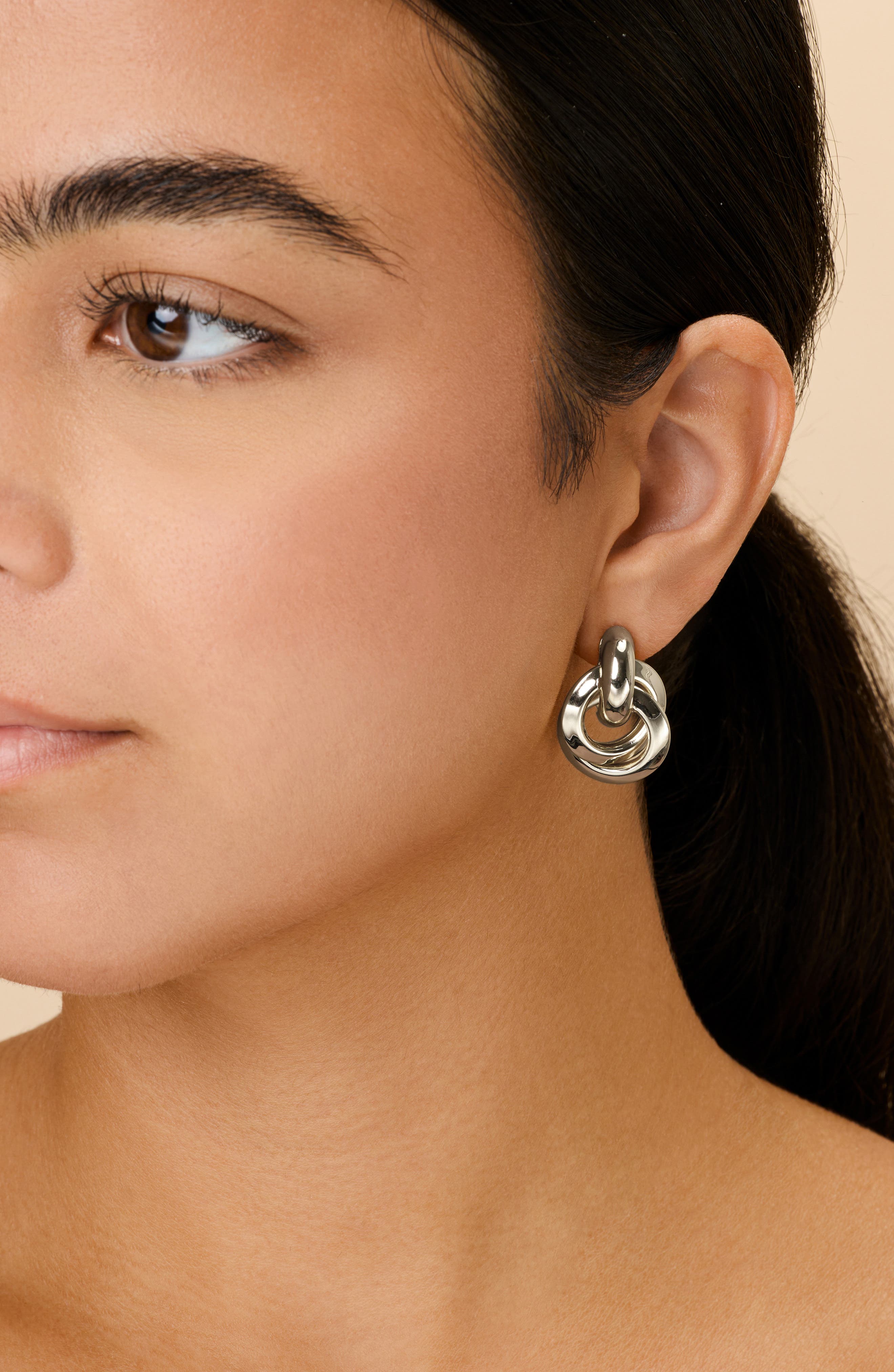 Sterling Forever Ashton Layered Knocker Stud Earrings