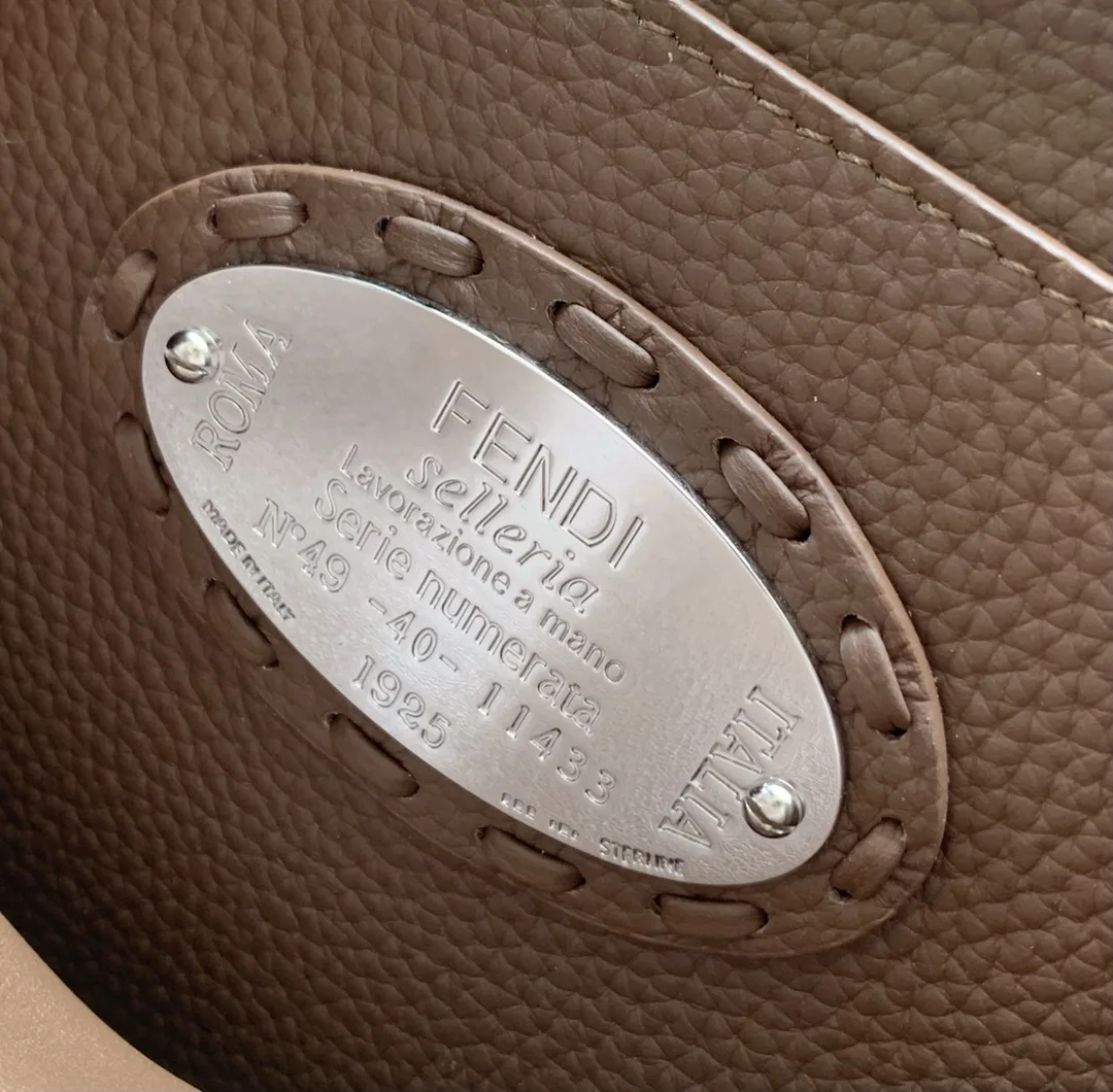 Fendi Peekaboo Brown Calfskin Top Handle Bag product photo from LabelPicks