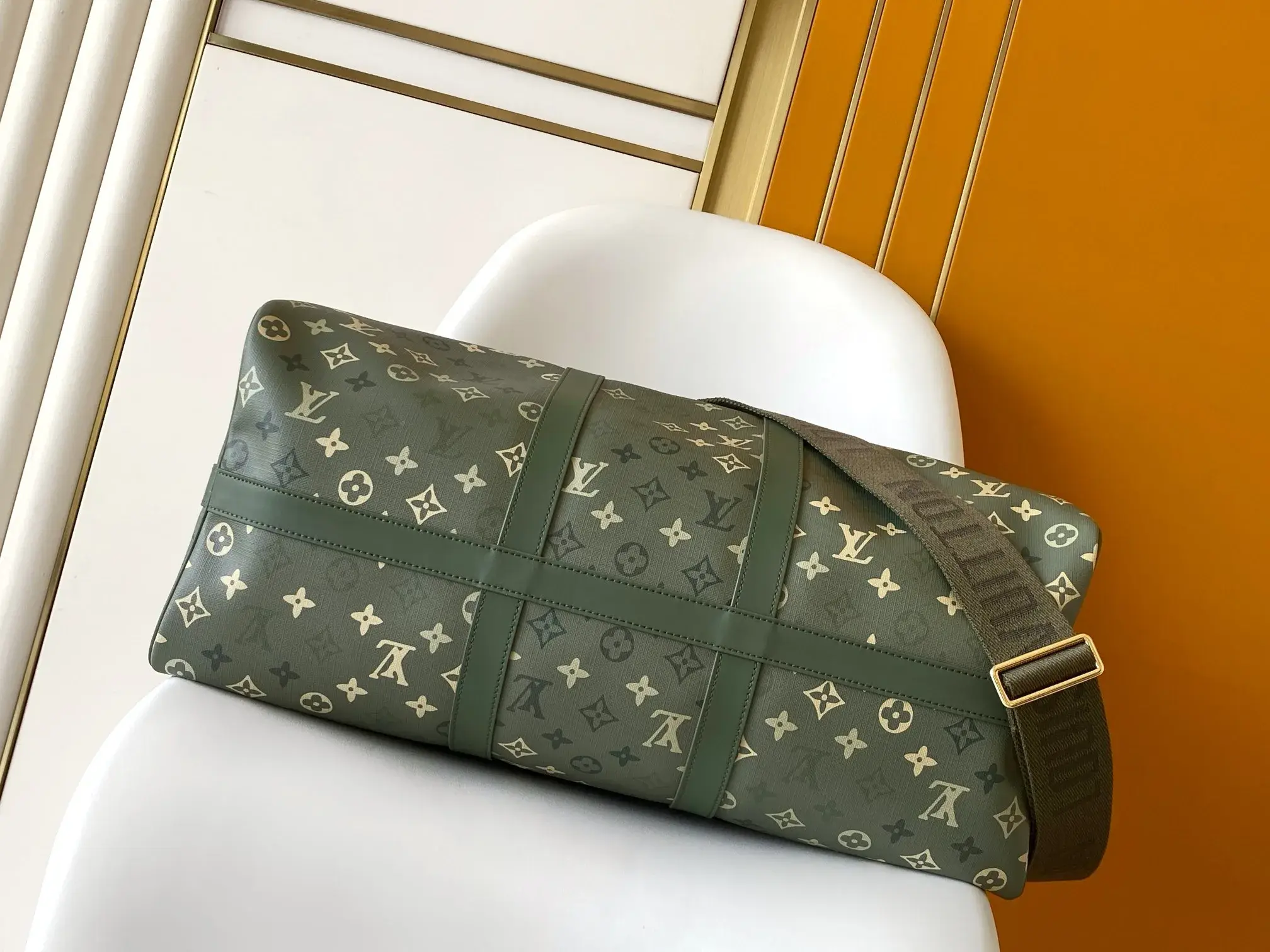 Louis Vuitton Green Keepall Monogram Canvas Tote Bag product photo from LabelPicks