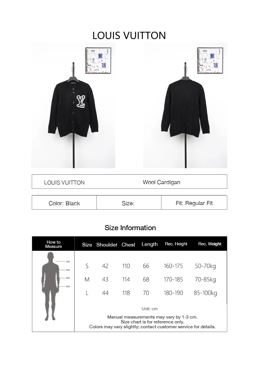 Louis Vuitton Black Intarsia Logo Wool Cardigan product photo from LabelPicks