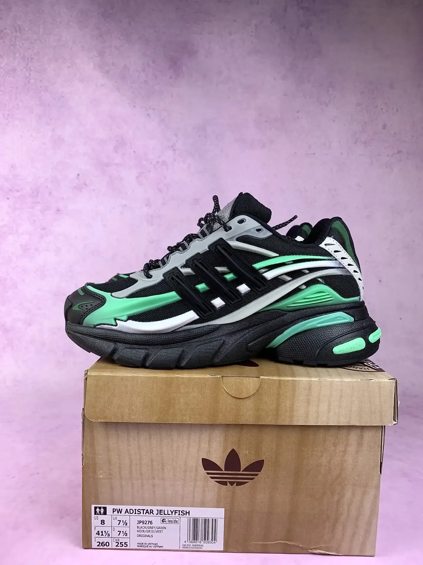 Pharrell Williams x adidas Adistar Jellyfish Aqua Black White Shoes product photo from LabelPicks