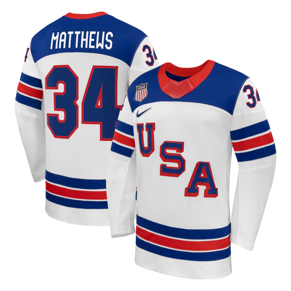 Auston Matthews USA Hockey Nike 2026 Away Replica Jersey - White