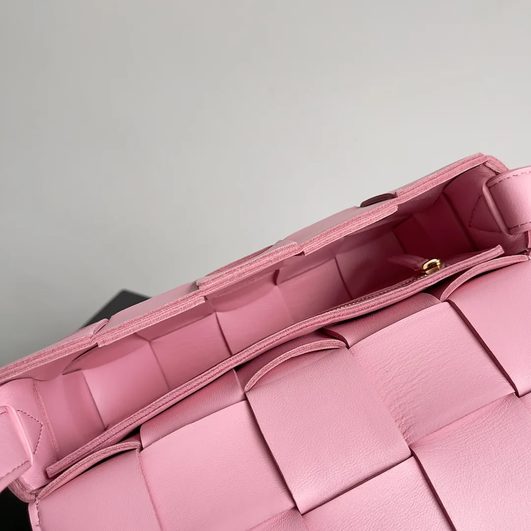 Bottega Veneta Pink Cassette Intrecciato Woven Leather Shoulder Bag product photo from LabelPicks